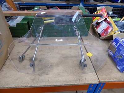 Lot 4497 - Plastic motorcycle screen with brackets and...