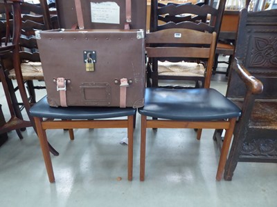 Lot 5103 - Pair of upholstered teak dining chairs