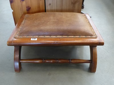 Lot 5107 - Leather upholstered footstool