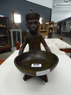 Lot 5117 - Resin figure of monkey with bowl