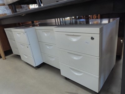 Lot 5131 - 4 metal white painted filing cabinets