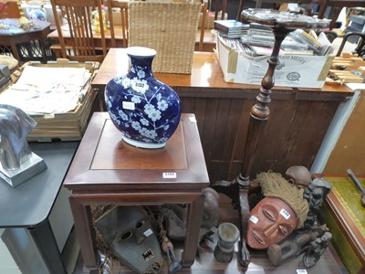 Lot 5133 - Oriental lamp table plus Georgian tripod plant...