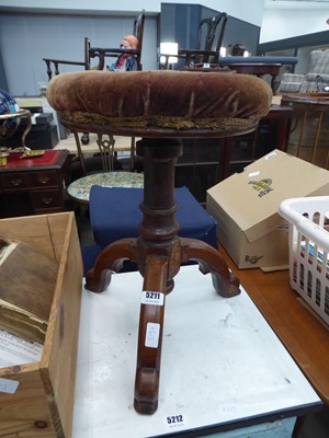 Lot 5211 - Adjustable tripod piano stool