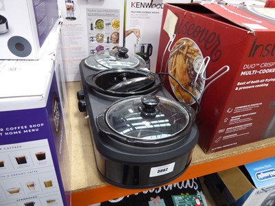 Lot 3062 - Unboxed Gourmia 7.1l triple slow cooker and...