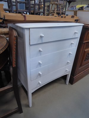 Lot 5144 - Painted chest of 5 drawers