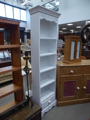 Lot 5223 - Narrow painted pine bookcase