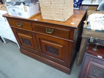 Lot 5147 - Edwardian walnut sideboard 2 drawers over 2 doors