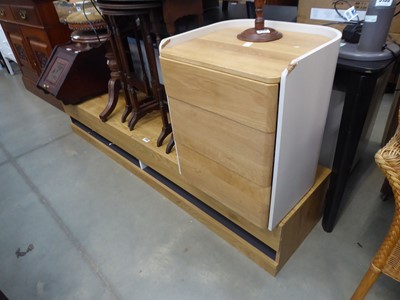 Lot 5153 - Oak finished entertainment unit plus 3 drawer...