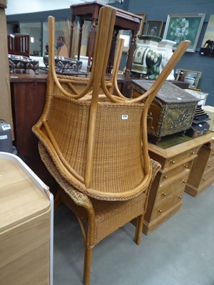 Lot 5156 - Pair of wicker conservatory tub chairs