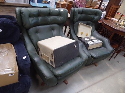 Lot 5163 - Pair of leatherette swivel armchairs