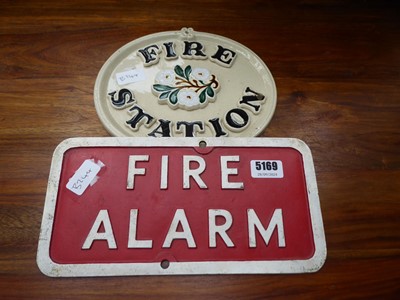 Lot 5169 - Fire alarm sign plus fire station sign