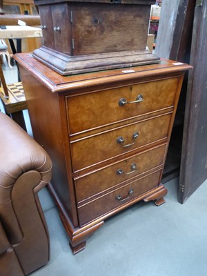 Lot 5249 - Reproduction walnut 2 drawer filing cabinet