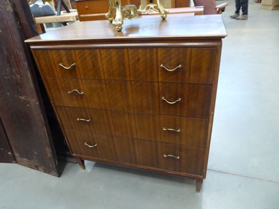 Lot 5252 - Walnut chest of 4 drawers