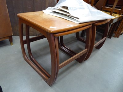 Lot 5254 - Teak coffee table with 2 tables nesting under