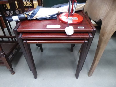 Lot 5190 - Darkwood nest of 3 tables