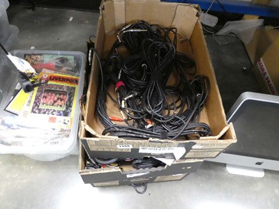 Lot 2308 - 3 boxes of various guitar leads and microphones