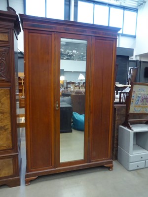 Lot 5281 - Inlaid single door wardrobe