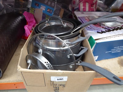 Lot 3101 - Box of loose Circulon pans