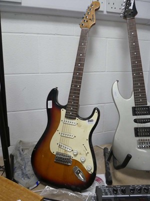 Lot 2327 - Squire Strat electric guitar in brown wood...