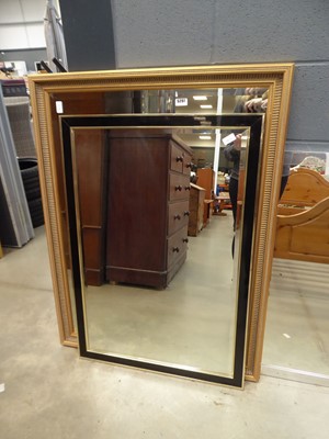 Lot 5297 - 2 Rectangular mirrors in gilt and black...