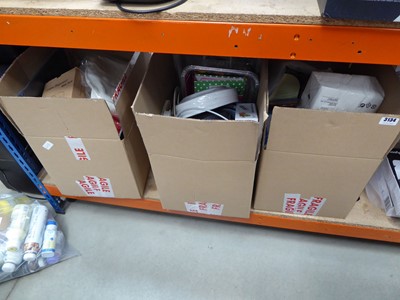 Lot 3134 - Three boxes of mixed household items