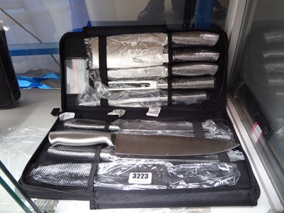 Lot 3223 - Samurai Japan triple hardened steel knife set...