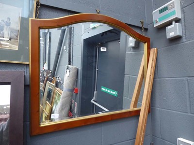 Lot 5312 - Bevelled mirror in yew frame