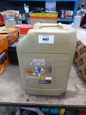 Lot 4457 - 20L tub of Castrol Edge 5W-30 oil