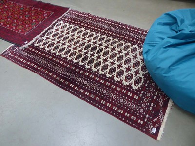 Lot 5315 - Red and ivory Turkman mat