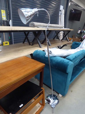 Lot 5338 - Adjustable brushed metal floor lamp