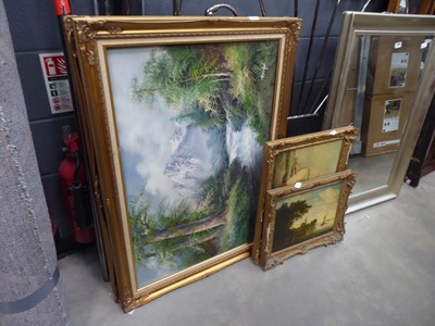 Lot 5347 - 3 oils on canvas and board - woodland with...