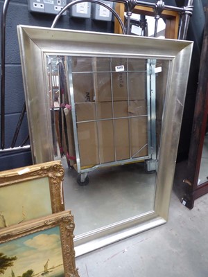 Lot 5349 - Rectangular bevelled mirror in silver frame