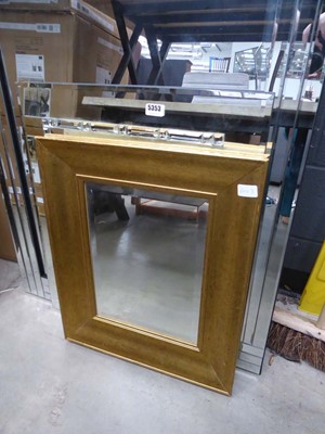 Lot 5353 - Rectangular bevelled mirror plus 1 in gold...