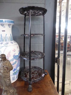 Lot 5361 - Four-tier black cast pot stand