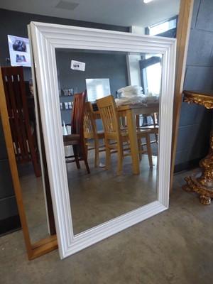 Lot 5379 - (2) Rectangular bevelled mirror in white...