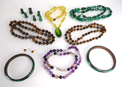 Lot A group of beaded jewellery including...