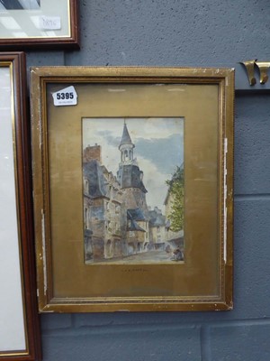 Lot 5395 - European watercolour - street façade