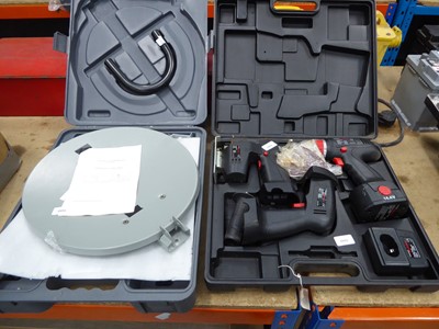 Lot 4524 - Mini stereo satellite workshop cordless drill,...