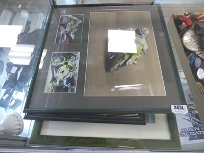 Lot 2474 - Selection of framed motorcycle racing photographs