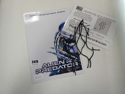 Lot 2478 - Alien vs Predator costume netting piece with COA