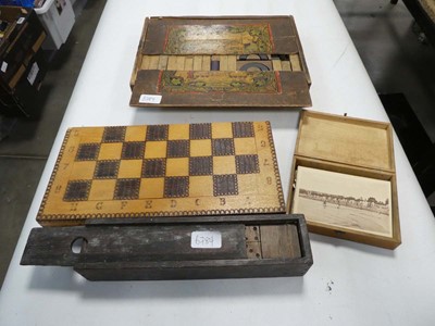 Lot 2526 - Set of vintage dominoes, building blocks,...