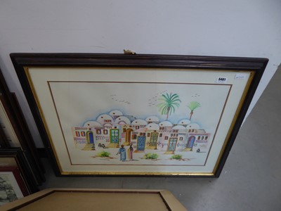 Lot 5401 - North African watercolour - buildings, figures...