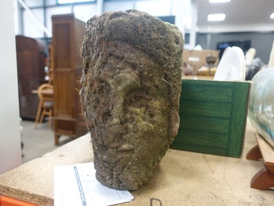 Lot 5408 - Carved weathered sandstone head