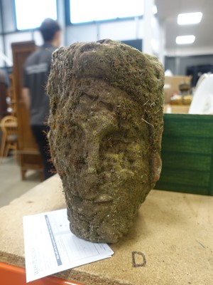 Lot 5408 - Carved weathered sandstone head