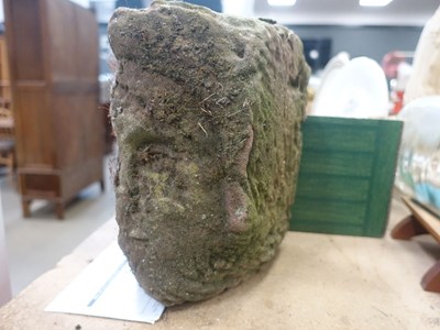 Lot 5408 - Carved weathered sandstone head