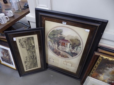 Lot 5434 - Framed and glazed hunting print plus print...