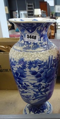 Lot 5448 - Large blue and white vase