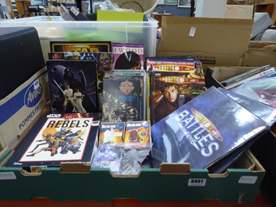 Lot 5451 - Box containing Dr Who and Star Wars related...