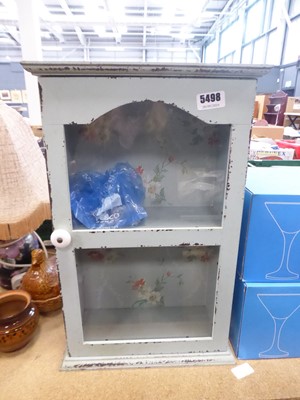 Lot 5498 - Tabletop glazed cupboard with animal ornaments