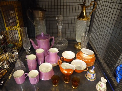 Lot 5574 - Cage containing shot glasses, Carlton Ware,...